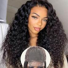 M5x5 HD Lace Closure Wigs Human Hair Wear And Go Gluel Wigs Human Hair Pre Plucked With Baby Hair Ready To Go Deep Wave Lace Front Wigs Human Hair For Women Black 18 Inch Curly 6001 - 黑色 - 查看 1