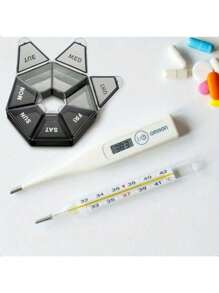 1PC 7-Day Pill Organizer |   Round Weekly Planner With Single-Hand Lock |   Durable Safe Plastic Material |   Large Travel Size |   Bright Colors For Vitamins & Supplements |   Fish Oil Storage Box