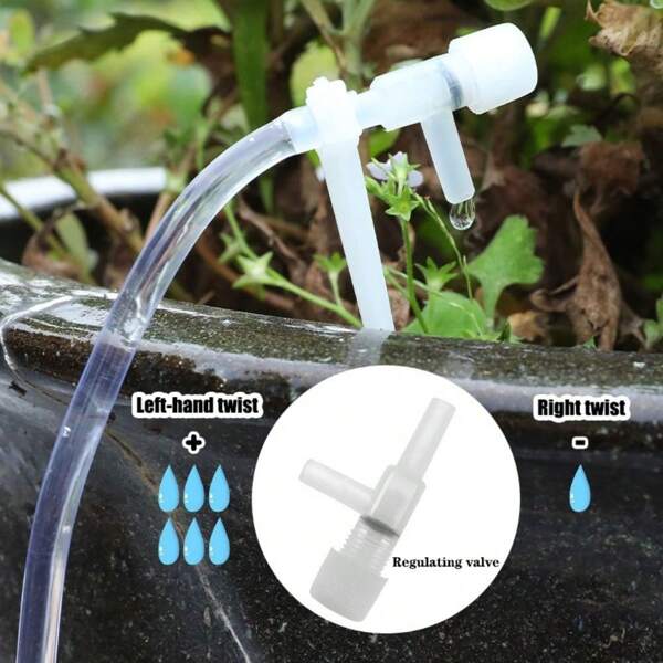 Kit di irrigazione a goccia per la serra/giardino 10/20/30M, tubo flessibile da 4/7mm, sistema di irrigazione delle piante con valvola di regolazione regolabile