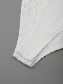 VIVINA 女士休闲高领长袖毛绒针织连体衣，保暖修身，百搭纯白派对装扮，适合感恩节、圣诞节、秋季、新年等场合。 - 白色 - 查看 9