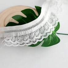 1码黑白蕾丝弹力饰边，洛丽塔婚纱DIY缝纫配件 - 彩色 - 查看 8