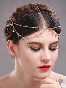 Fashion Round Tassel Tiara Chain Hair Jewelry Accessories, Bohemian Multi-Layered Headband Hair Accessories, Metal Hair Decoration Hair Chain