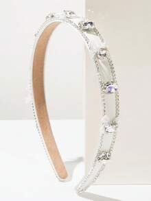 1pc Plain Fabric Cute Narrow Headband, Sparkling Rhinestone Bow Decor Sweet Summer Accessories For Women, Versatile & Fashionable For Daily Wear, Hair Band, Hair Hoop, Hair Accessories - Multicolor - View 3