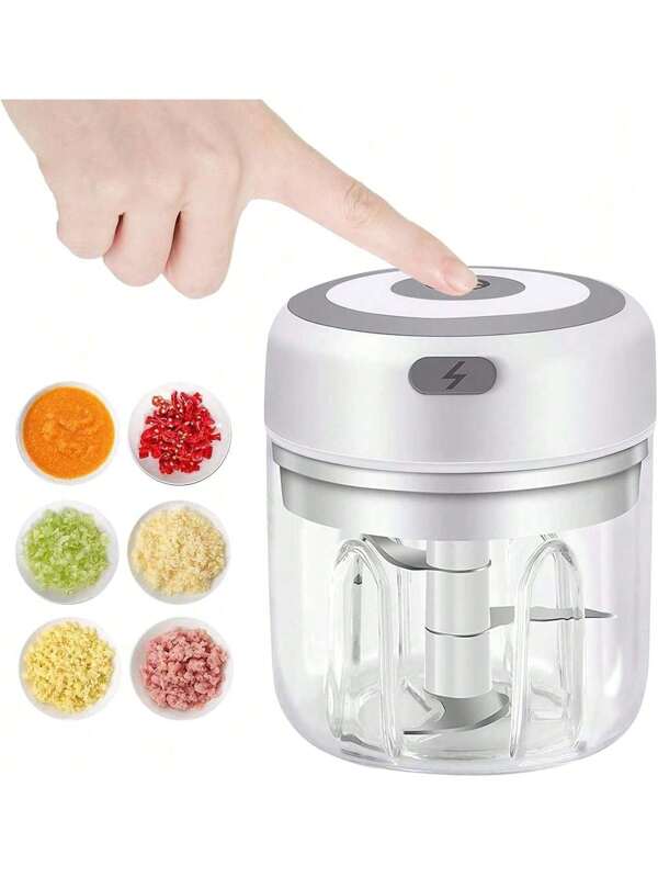 1 Pcs Electric Garlic Chopper, Electric Mini Garlic Chopper250ml Vegetable Chopper, Food Chopper, USB Cord Garlic Chopper, Onion Chopper, Portable Small Food Processor For Garlic, Ginger, Chili, Vegetables, Garlic Chopper, Mini Portable Veggie Chopper, Garlic Grinder Masher Onion Chopper, Blender To Vegetable, Wireless Food Processor For Ginger