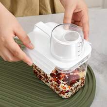 Japanese Style Grains Sealed Storage Canister, Moisture-Proof & Insect-Proof Household Rice Barrel, Flour Container, Large Capacity Grain Storage Box - Clear - View 3