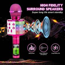 Microphone Karaoké Bluetooth Klack, 4 en 1 Microphone sans Fil Portable pour Enfants, Musique, Fonction Écho, Compatible avec Android, PC Noir - Livraison depuis l'Espagne - Rose bonbon - Voir 2