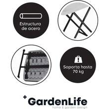 ⁺GardenLife Mesa Plegable Plastico, 3 Altura Ajustable, Portátil y Duradera, para Interior y Exterior, Excelente Calidad, Ideal para Patio, Jardín, Comedor, Eventos Mesa de Servicio Pequeña | Blanco - Ninguno - Ver 6