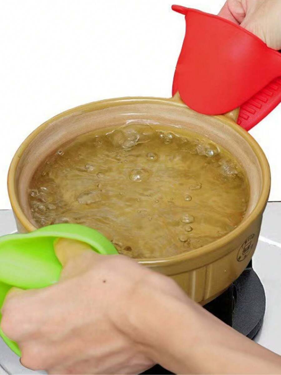 1pc Random Color Silicone Oven Mitt - Heat Resistant, Textured Grip Pot Holder With Hanging Loop, Suitable For Kitchen - Great For Cooking And Baking, Oven Glove & Pot Holder - Multicolor - View 1