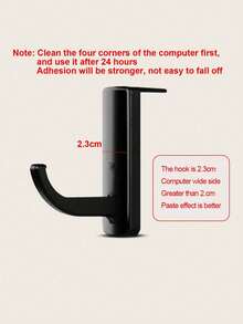 2Pcs Headphone Stand Hook Hanger, Suitable For PC Over-Ear Headphones, Monitor, Desk, Wall Game Storage Rack, Compact & Sturdy Headset Holder That Not Only Provides Firm Support But Also Saves Space - Multicolor - View 5