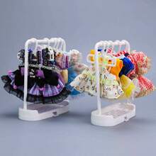 Perchero de 20 cm para almacenamiento de ropa de muñeca BJD, estante de exhibición de zapatos, caja de almacenamiento de percha de ropa de muñeca, soporte de ropa, regalo para niños para Labubu - Multicolor - Ver 10
