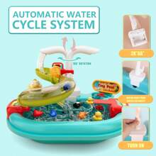 Game Play Sink With Tap Water, Three In One Children's Kitchen Toy, Water Basin, Fishing Set, Track, Pretend To Play Kitchen Cleaning Set Children's Water Toy, Play House Children's Toy, Suitable For Outdoor And Indoor Use, Gift Box Packaging, Birthday Gifts, Children's Gifts,Birthday Gifts,Color Box Packaging (20/22/25PCS For Choose)