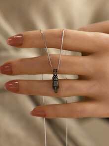 S925 Sterling Silver Cute Beauty Cat Pendant Necklace, Clavicle Chain Silver Neck Jewelry, Beautiful Gift For Couples And Best Friends, Daily New Year And Christmas Valentine's Day Mother's Day Gift, Comes With Antioxidant Storage Box