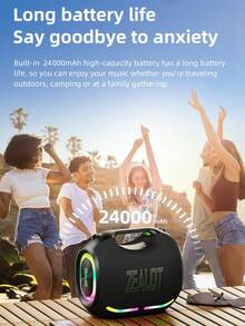 Loa không dây ZEALOT ZE01 120W, Loa di động ngoài trời, Loa Bluetooth, Pin dài 24000mAh, Có đèn màu RGB, Thời gian phát lại lên đến 8 giờ, Hỗ trợ điện thoại di động/Máy tính bảng/TV. Tương thích với thẻ SD/USB/AUX, Chức năng ghép nối nối tiếp, Thích hợp cho/Xe hơi/Ngoài trời/Cắm trại/Bãi biển/Tiệc tùng - lục lam - Xem 9