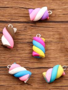 5 Stücke, 20mm digitale bunte Eiswaffel Anhänger. Geeignet für Frauen zum Herstellen von Ohrringen, Halsketten, Armbändern, Haarschmuck. Schlüsselanhänger-Charm. DIY Charm Anhänger. DIY Schmuckherstellung Zubehör.