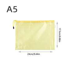 5个装办公透明手提拉链收纳袋，学生信息袋，带拉链口袋，方便分类收纳 - 非常适合十字绣、拼图游戏、旅行、学习、棋盘游戏和办公用品 - A4信纸尺寸，返校季必备