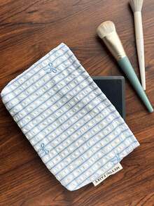 Túi đựng mỹ phẩm thời trang, tươi mới và đơn giản, dung tích lớn, túi đựng đồ chăm sóc da xách tay, túi lót du lịch, túi đựng đồ trang điểm, túi đựng đồ vệ sinh cá nhân với nơ kẻ sọc màu xanh dương, túi xách nữ thanh lịch, ví cầm tay nhẹ, túi đựng bút, mỹ phẩm, son môi, tiền lẻ, thẻ, túi đựng đồ dùng cá nhân khi đi du lịch, mua sắm, đi làm, đi học, chuẩn bị năm học mới, quà tặng cần thiết cho Ngày Valentine, Giáng sinh, ngày lễ, quà cưới, quà tặng bạn bè, màu xanh dương. - Nhiều màu - Xem 13