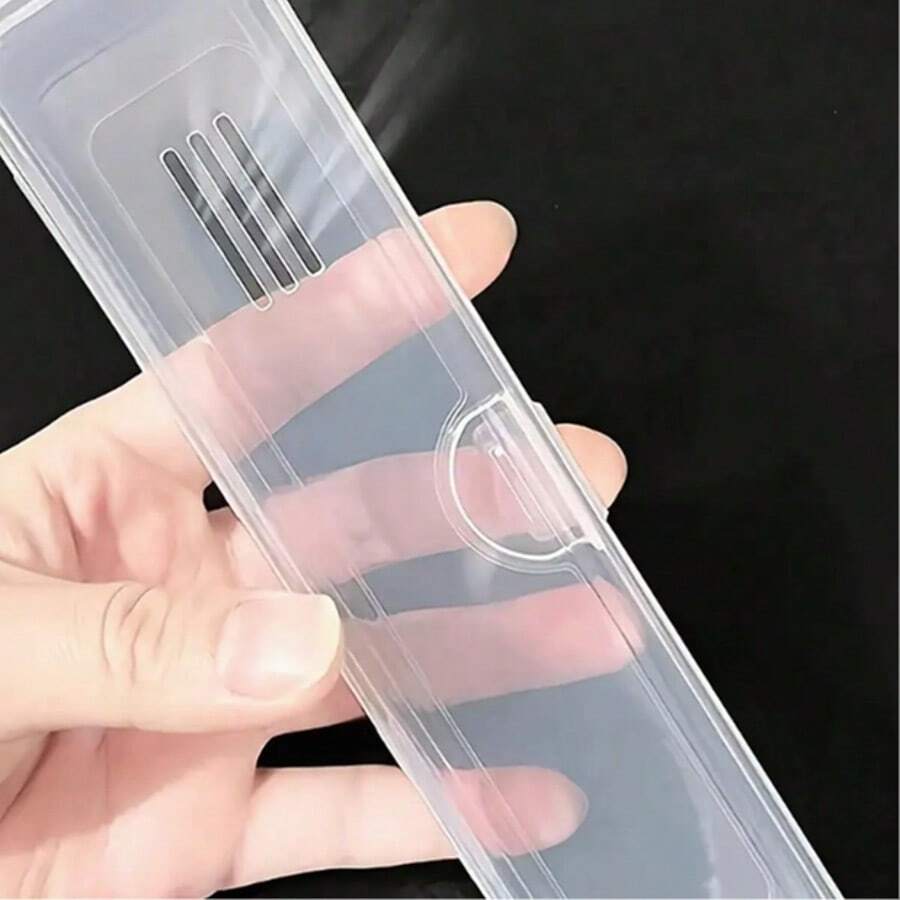 1pc Fragrance-Free Travel Toothbrush Case, Portable Transparent Electric Toothbrush And Toothpaste Container, Breathable Toothbrush Box, Suitable For Asian Series - Transparent - View 1