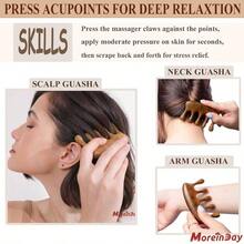 TZYWood Massager Comb For Hair Growth And Scalp Relax Natural Green Sandalwood Handmade Head Massager Loc Comb For Sisterlocks Tapping Massage Technique