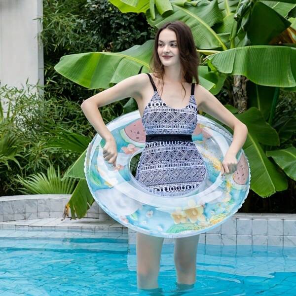 1 pieza Tabla inflable con lentejuelas (con asa), adecuada para que los adultos floten en el agua, producto de ocio flotante relajante para aguas profundas, piscina, accesorios de playa - color aleatorio