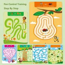 64页/128页/192页迷宫训练书迷宫探险游戏注意力训练可重复使用的早期发展书蒙特梭利早教书籍全脑思维与智力开发（包含部分中文但不影响使用） - 彩色 - 查看 10