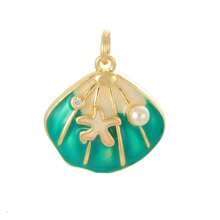 1pc DIY Seashell, Sea Turtle, Starfish, Octopus, Seahorse, Whale Pendant Charm, Summer Beach Elegant Jewelry For Women & Girls