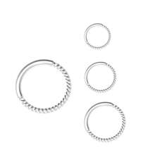 1-4 Pcs Stainless Steel Seamless Nose Rings/Piercing Jewelry, 6/8/10/12mm Twisted Unisex Punk Closed Hoop Earrings