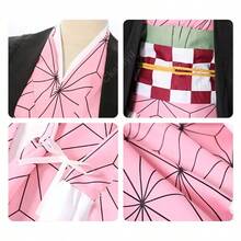 Disfraz De Nezuko Cosplay Infantil Adulto Anime Traje Kimono Tipo Yukata Ideal Para Convenciones Regalo Cumpleaños Halloween Navidad Reyes Magos Tanjiro shinobu KIMETSU NO YAIBA W5891 Rosa Nezuko - Rosa - Ver 10