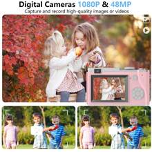 Dziecięca kamera do selfie, prezenty urodzinowe na Boże Narodzenie dla chłopców w wieku 6-9+, cyfrowe kamery wideo HD dla maluchów, przenośna zabawka dla chłopców w wieku 6, 7 i 8 lat