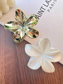 2 Pcs Acrylic Flower Large Hair Claws, 6cm/2.36 Inch, Elegant Vintage Style Sophisticated Hair Accessories, Versatile For Everyday Wear, Suitable For School, School Stuff, College Fall Winter Hair Clip Claw Clip For Vacation Outfits Woman