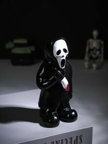 1pc Horror Garden Zombie Scary Face Resin Decor Figurine, Halloween