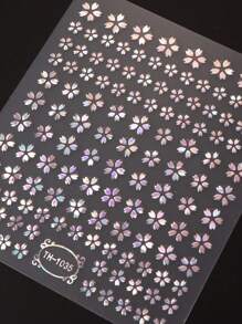 2pcs Laser Pink Sakura Flower Nail Sticker Holographic Cherry Blossom Decals Elegant Japanese Style Wedding Design Self-Adhesive Sliders Manicure Stick It On Your Nails, Apply A Layer Of Clear Nail Polish Or Top Coat On The Surface, And Your Nails Will Look More Beautiful And The Nail Stickers Will Last Longer.