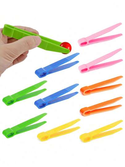 Pinça de cabeça chata de produção própria Integração sensorial infantil Treinamento motor fino Kit de emergência Acessórios Clipes coloridos Pinça de plástico