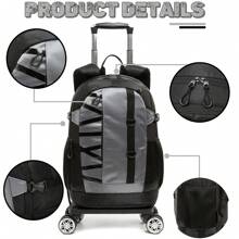 Wheeled Travel Bag For Teenagers Traveling For Business Purposes Kids Roller Backpack For Boys Children's Luggage With Wheels School Bag Wheeled Backpack Bag For School School Accessories School Stuff