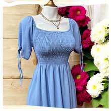 VESTIDO LARGO TIPO CAMPESINO CON MANGA MOD. ALY - Azul Wander - Ver 9