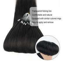 Micro Ring Hair Extensions Micro Loop Hair Extensions Remy Human Hair Natural Black To Ombre Highlighted Color Extensions Hair Micro Beads Pre Bonded Hair Extensions Straight 50g 50 Strands 14-24 Inch - 1 - View 5