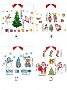 Christmas Snowman Refrigerator Stickers, Cute Children's Christmas Theme Stickers, Waterproof Santa Claus And Snowman Stickers, Fun Christmas Holiday Gift Stickers, Suitable For Girls And Boys, Christmas Party Gift Supplies, Baby Showers, Baby Party Decorations, Gender Reveal Decorations