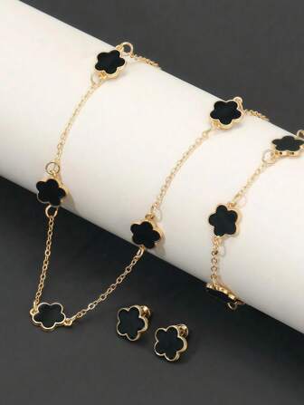 串珠首饰耳环、手链和项链套装，母亲节礼物，父亲节礼物，复活节礼物，配饰，办公室服装，时尚朋克风格，休闲配饰，适合派对、庆典和婚礼，毕业礼物