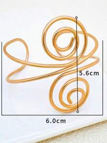 1pc Classic Versatile Punk Style Arm Cuff Bracelet, Suitable For Daily Wear, Costumes, Beach, Music Festivals And Parties - Gold - View 6