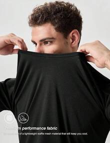 Men's 2 Pack Lightweight Crew Neck Athletic Running Short Sleeve T-Shirts Breathable Gym Workout Tee Shirts For Men