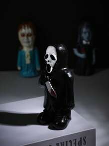 1pc Horror Garden Zombie Scary Face Resin Decor Figurine, Halloween