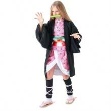 Disfraz De Nezuko Cosplay Infantil Adulto Anime Traje Kimono Tipo Yukata Ideal Para Convenciones Regalo Cumpleaños Halloween Navidad Reyes Magos Tanjiro shinobu KIMETSU NO YAIBA W5891 Rosa Nezuko - Rosa - Ver 5