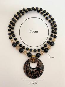 1 pezzo Collana boema alla moda in vetro e perline, realizzata a mano con variazioni di colore, adatta come regalo per le donne in occasione di vacanze