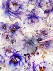 have a good day 10 件/包铝箔花主题装饰贴纸，适用于剪贴簿、复古创意贴纸艺术、DIY 工艺材料、礼物、个性化贴纸相册学校用品 - 藍色 - 查看 6