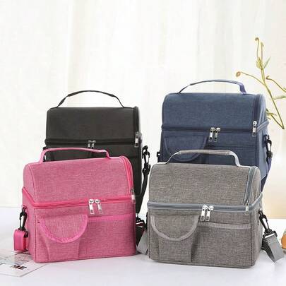 1pc Lunch Bag Bento Bag Women Men Insulated Lunch Box Lunchbox, Adults Lunch Tote Reusable Leakproof Bento Box Cooler Bag With Adjustable Shoulder Strap Work Office Picnic