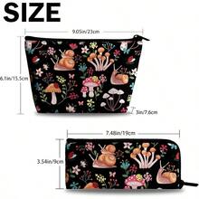 CZ Mushrooms Snails Makeup Bag Cosmetic Bag For Women1Pcs Large Capacity Makeup Bags And 1Pcs Pencil Case Makeup Brushes Storage Bag Travel Toiletry Bag Organizer  1613 - Color-10 - 查看 2