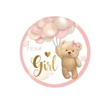 50 件性别揭示纽扣团队男孩女孩纽扣别针适用于婴儿洗礼派对用品婴儿洗礼家庭装饰礼物 - 彩色 - 查看 10