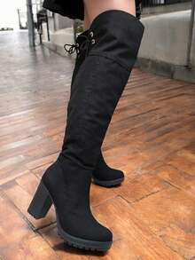 Women Knee-High Boots - Black - View 4