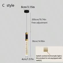 Lampada a sospensione LED moderna dimmerabile e regolabile, a 3 colori, con forma di bolla unica, adatta per isola di cucina, camera da letto, sala da pranzo, soggiorno, hotel, caffetteria, bar e decorazione commerciale (controllo con interruttore a parete, cambio colore con singolo tocco)