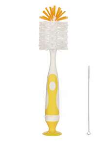 SAIDAH Juego de herramientas de limpieza 2 en 1 para biberones y tazas, con cepillo para tetinas, tipo soporte de succión para madre e hijo - Multicolor - Ver 13