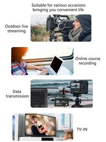 Capture Card, Audio And Video Capture Card With Microphone 4K HDTV Loop Output, 1080p 60fps Video Recorder Is Suitable For Games/Live Broadcast/Video Conference, And Switch/PS/OBS/ Camera/PC. - Black - View 8